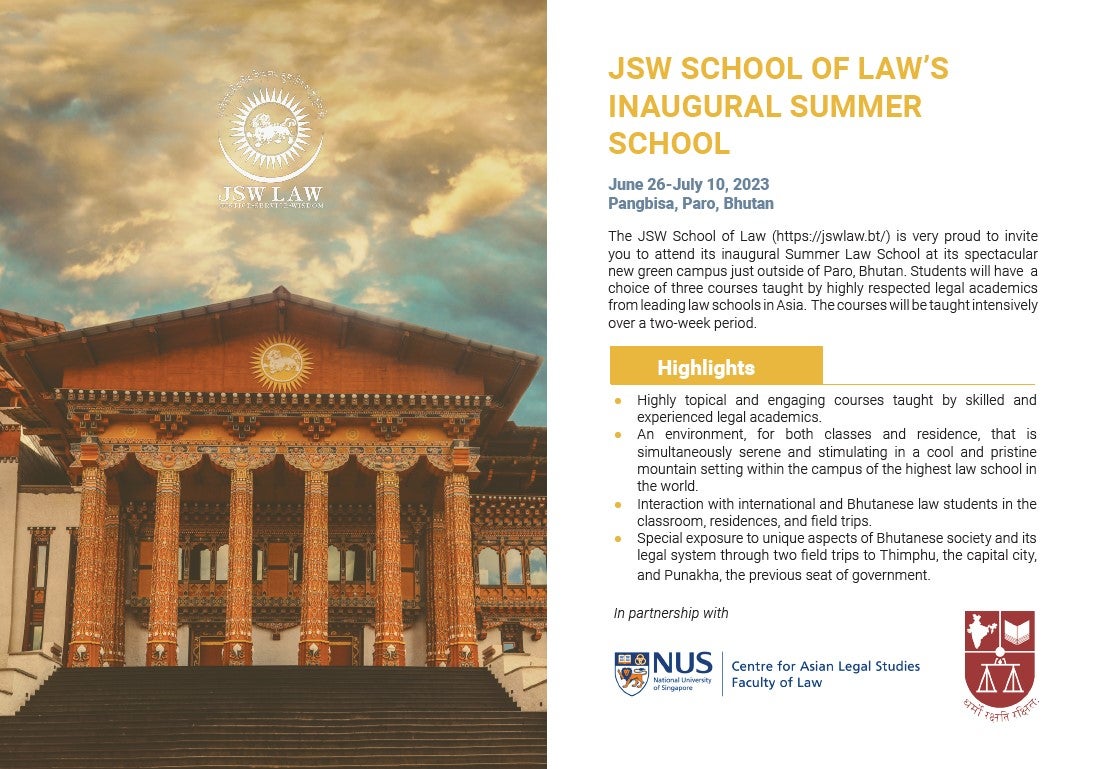 JSW School of Law's Inaugural Summer School 2023 - Centre for Asian ...