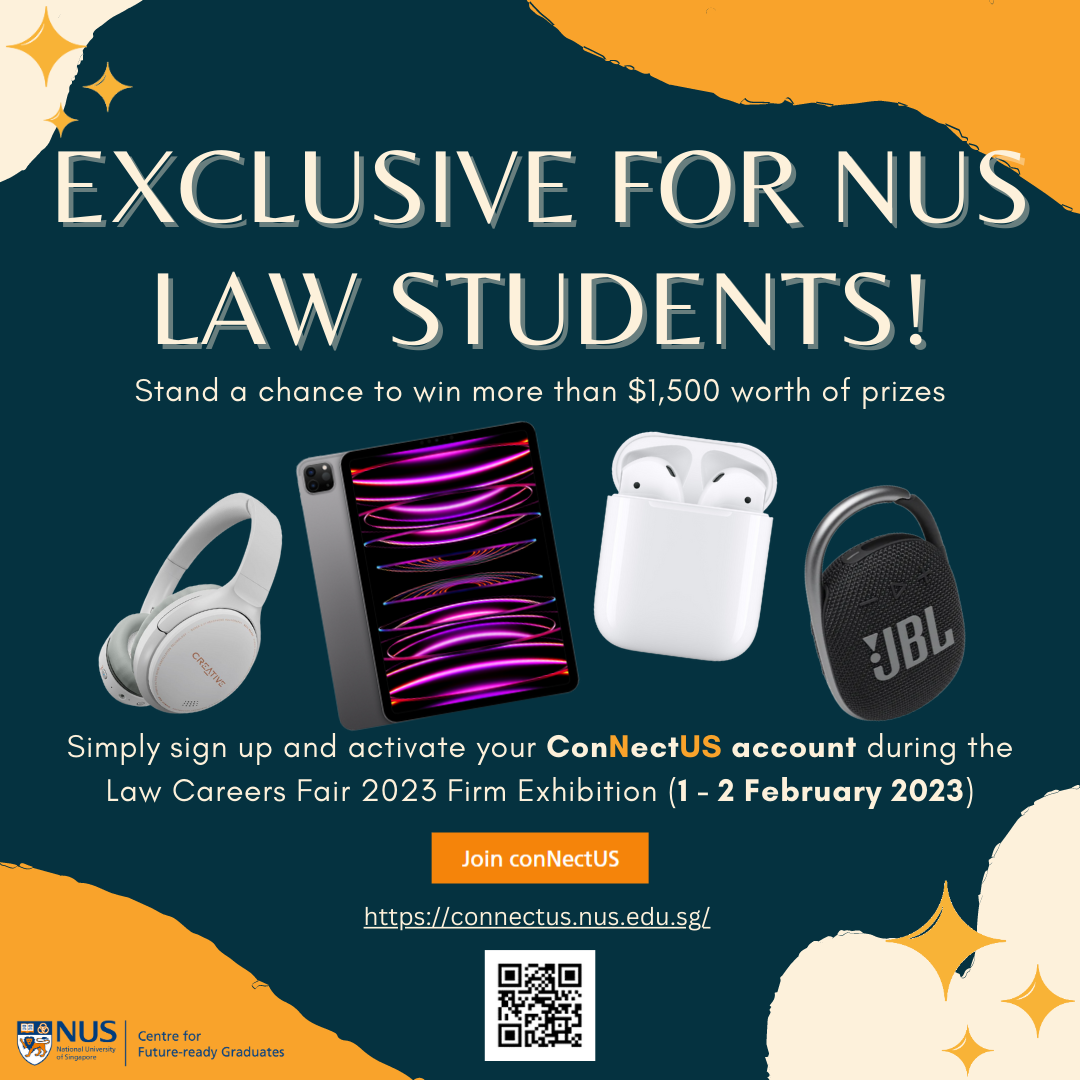 NUS Law Careers Fair 2023 NUS Law Centre for Future Ready Graduates Law