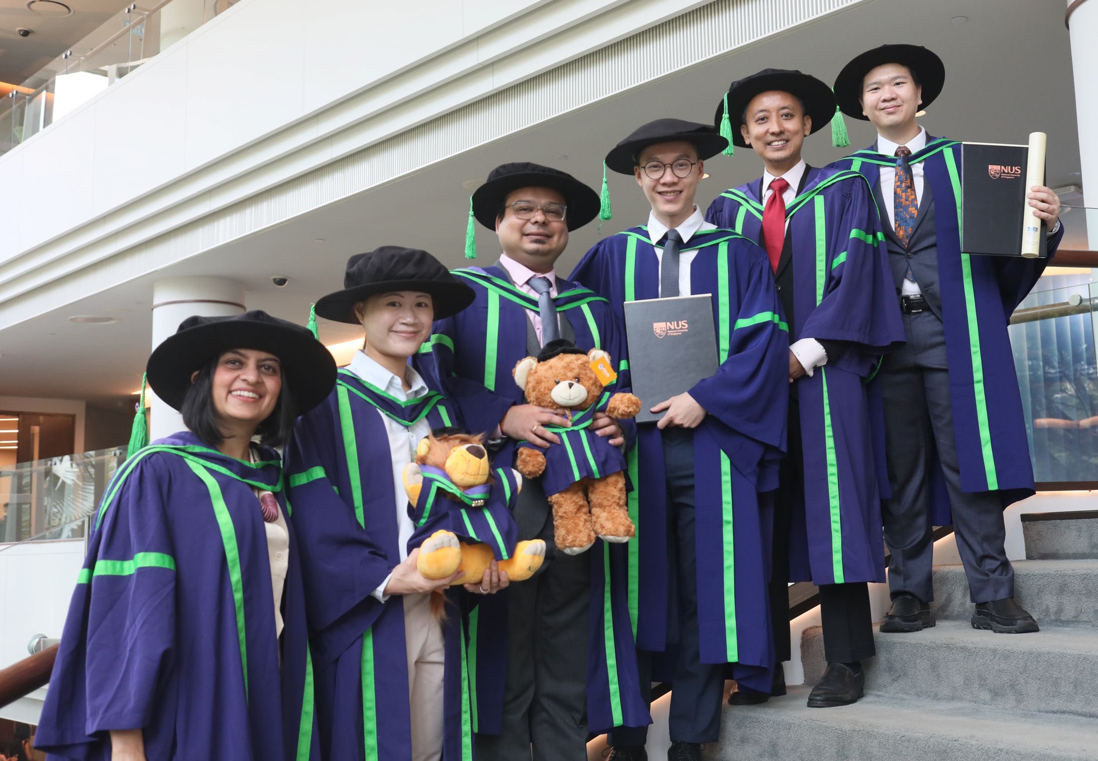 Our graduates from left to right: Dr Bhargavi Harshal Shah, Dr Emma Leong, Dr Param Nayankumar Pandya, Dr Wong Chang Fu, Dr Alfian Yasrif Bin Kuchit and Dr Supawich Sirikanchana.